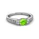 2 - Valene Peridot and Diamond Three Stone Engagement Ring 
