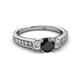2 - Valene Black and White Diamond Three Stone Engagement Ring 