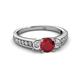 2 - Valene Ruby and Diamond Three Stone Engagement Ring 