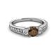 2 - Valene Smoky Quartz and Diamond Three Stone Engagement Ring 