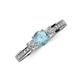 3 - Valene Aquamarine and Diamond Three Stone Engagement Ring 