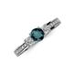 3 - Valene London Blue Topaz and Diamond Three Stone Engagement Ring 