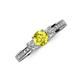 3 - Valene Yellow and White Diamond Three Stone Engagement Ring 