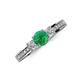 3 - Valene Emerald and Diamond Three Stone Engagement Ring 