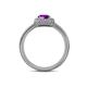 5 - Amias Signature Amethyst and Diamond Halo Engagement Ring 