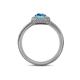 5 - Amias Signature Blue Topaz and Diamond Halo Engagement Ring 