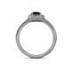 5 - Amias Signature Red Garnet and Diamond Halo Engagement Ring 