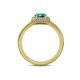 5 - Amias Signature Emerald and Diamond Halo Engagement Ring 