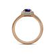 5 - Amias Signature Blue Sapphire and Diamond Halo Engagement Ring 
