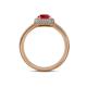 5 - Amias Signature Ruby and Diamond Halo Engagement Ring 