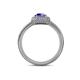 5 - Amias Signature Iolite and Diamond Halo Engagement Ring 