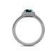 5 - Amias Signature London Blue Topaz and Diamond Halo Engagement Ring 
