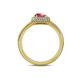 5 - Amias Signature Rhodolite Garnet and Diamond Halo Engagement Ring 