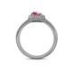 5 - Amias Signature Rhodolite Garnet and Diamond Halo Engagement Ring 
