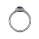 5 - Amias Signature Blue Diamond and Diamond Halo Engagement Ring 