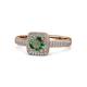 1 - Amias Signature Diamond and Lab Created Alexandrite Halo Engagement Ring 
