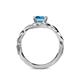 5 - Fineena Signature Blue Topaz and Diamond Engagement Ring 