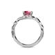 5 - Fineena Signature Rhodolite Garnet and Diamond Engagement Ring 
