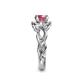 6 - Fineena Signature Rhodolite Garnet and Diamond Engagement Ring 