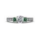1 - Valene Diamond and Lab Created Alexandrite Three Stone Engagement Ring 
