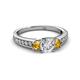 2 - Valene Lab Grown Diamond and Citrine Three Stone Engagement Ring 