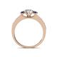 4 - Valene Lab Grown Diamond and Blue Sapphire Three Stone Engagement Ring 
