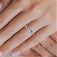 5 - Valene Lab Grown Diamond and Pink Sapphire Three Stone Engagement Ring 