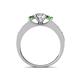 4 - Valene Lab Grown Diamond and Green Garnet Three Stone Engagement Ring 