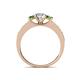 4 - Valene Lab Grown Diamond and Green Garnet Three Stone Engagement Ring 
