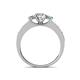 4 - Valene Lab Grown Diamond and Aquamarine Three Stone Engagement Ring 