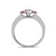 4 - Valene Lab Grown Diamond and Pink Tourmaline Three Stone Engagement Ring 