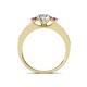 4 - Valene Lab Grown Diamond and Pink Tourmaline Three Stone Engagement Ring 
