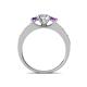 4 - Valene Lab Grown Diamond and Amethyst Three Stone Engagement Ring 