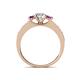 4 - Valene Lab Grown Diamond and Amethyst Three Stone Engagement Ring 