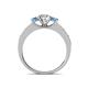 4 - Valene Lab Grown Diamond and Blue Topaz Three Stone Engagement Ring 
