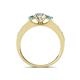 4 - Valene Lab Grown Diamond and Blue Topaz Three Stone Engagement Ring 
