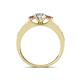 4 - Valene Lab Grown Diamond and Rhodolite Garnet Three Stone Engagement Ring 