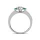 4 - Valene Lab Grown Diamond and Emerald Three Stone Engagement Ring 