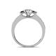 4 - Valene Black and White Lab Grown Diamond Three Stone Engagement Ring 