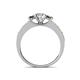 4 - Valene Lab Grown Diamond and Smoky Quartz Three Stone Engagement Ring 