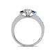 4 - Valene Blue and White Lab Grown Diamond Three Stone Engagement Ring 