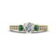 1 - Valene Lab Grown Diamond and Lab Created Alexandrite Three Stone Engagement Ring 