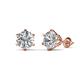 Kenna Natural Round Diamond Six Prongs Martini Solitaire Stud Earrings 