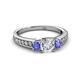 2 - Valene Diamond and Tanzanite Three Stone Engagement Ring 