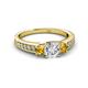 2 - Valene Diamond and Citrine Three Stone Engagement Ring 