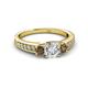2 - Valene Diamond and Smoky Quartz Three Stone Engagement Ring 