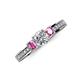 3 - Valene Diamond and Pink Sapphire Three Stone Engagement Ring 
