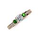 3 - Valene Diamond and Green Garnet Three Stone Engagement Ring 