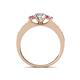 4 - Valene Diamond and Pink Sapphire Three Stone Engagement Ring 