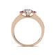 4 - Valene Diamond and Pink Tourmaline Three Stone Engagement Ring 